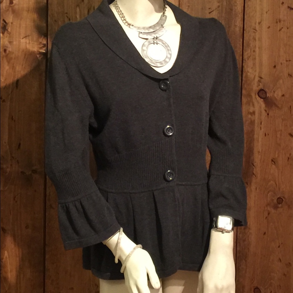 Thin Grey Cardigan Sweater